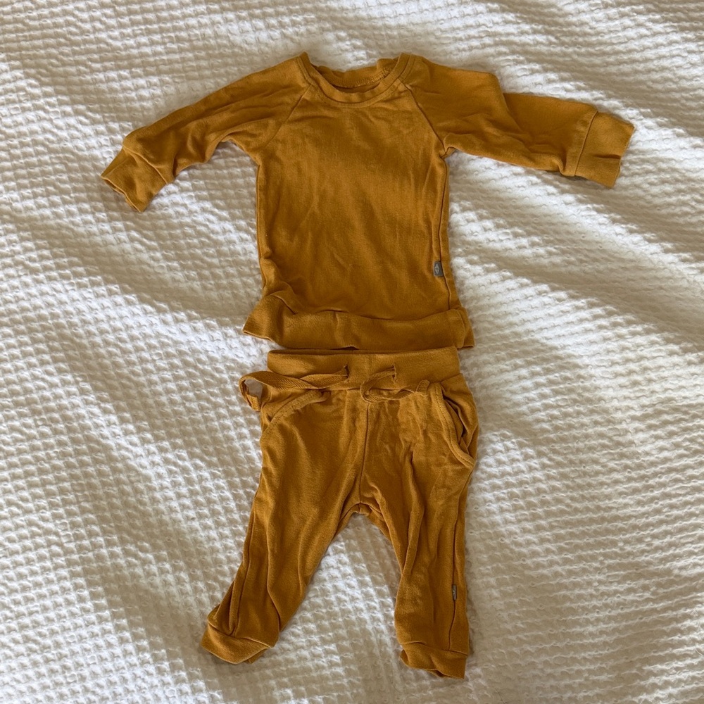 Kyte BABY Mustard Yellow Long Sleeve Top & Pants Matching Set